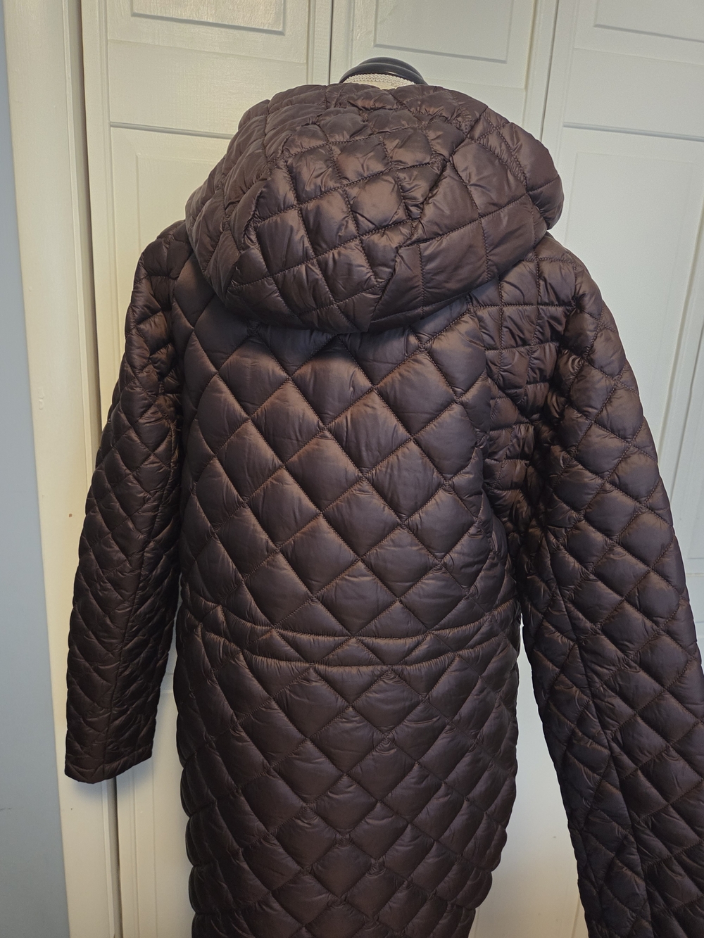 Athleta Quilted Hooded Puffer Jacket - Chocolate Brown - Picture 8 of 11